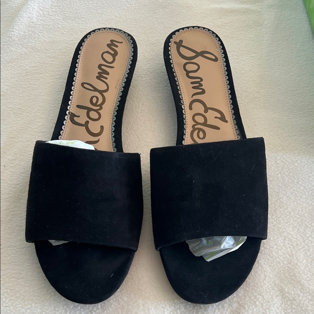Sam Edelman Black Suede Slide Sandals